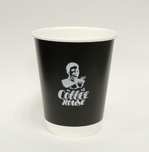 二重耐熱紙コップ印刷8ozブラック