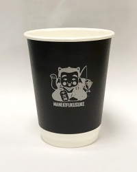 二重耐熱紙コップ印刷/ブラック(ゴールドインク)