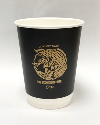 二重耐熱紙コップ印刷/ブラック(ゴールド)18営業日