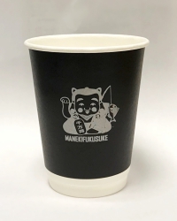 二重耐熱紙コップ印刷/ブラック(シルバー)18営業日